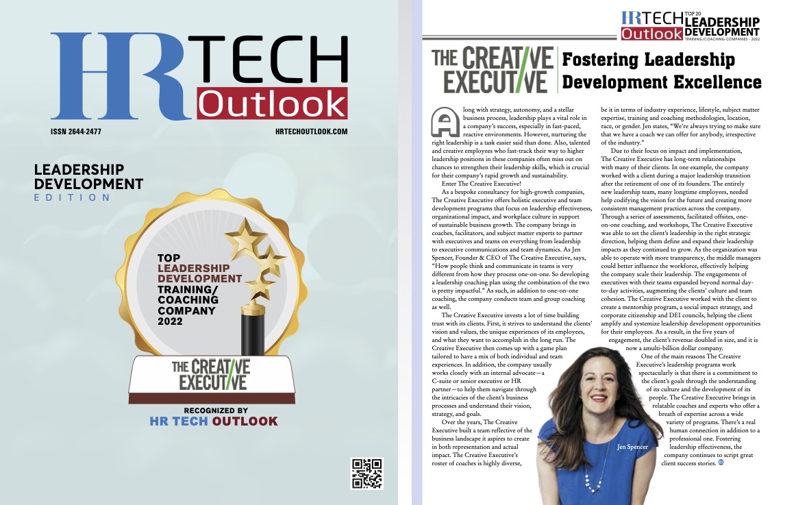 The Creative Executive - Top Leadership Development, Training, and Coaching Company for HR Tech Outlook